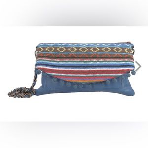 Vintage Crossbody Bag Genuine leather Blue Color Brand New